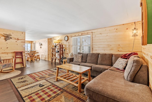 46317 Lucretia Ln, Isle, MN 56342 - living room featuring wooden walls and wood finished floors