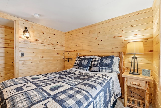 46317 Lucretia Ln, Isle, MN 56342 - carpeted bedroom with wood walls