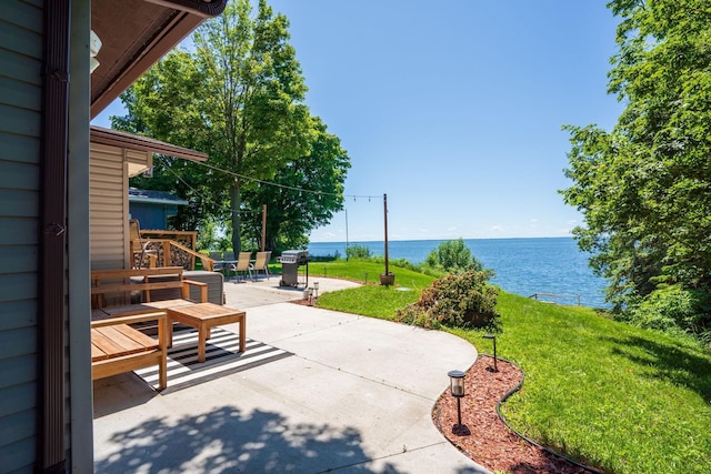 46317 Lucretia Ln, Isle, MN 56342 - view of patio featuring a water view