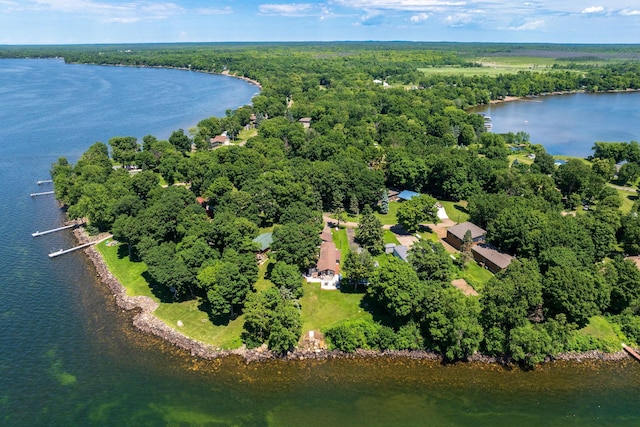 46317 Lucretia Ln, Isle, MN 56342 - aerial view of property and surrounding area with a forest and a nearby body of water