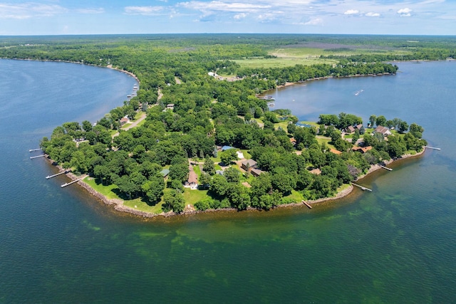 46317 Lucretia Ln, Isle, MN 56342 - aerial view of property and surrounding area featuring a forest and a large body of water