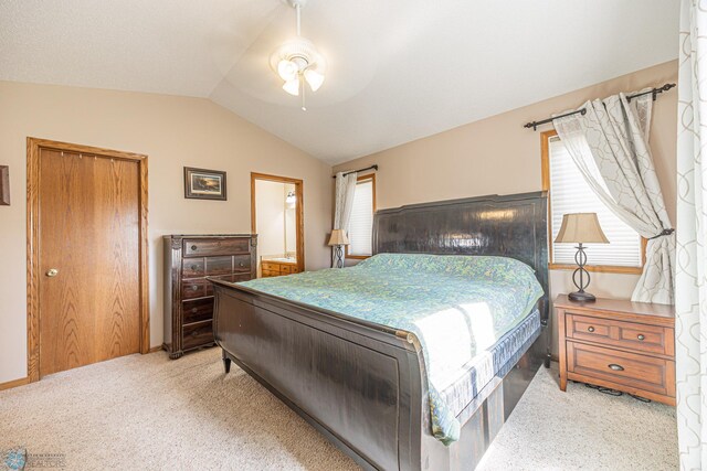 3730 Taylor St S, Fargo, ND 58104 - bedroom featuring lofted ceiling, carpet, ceiling fan, and connected bathroom