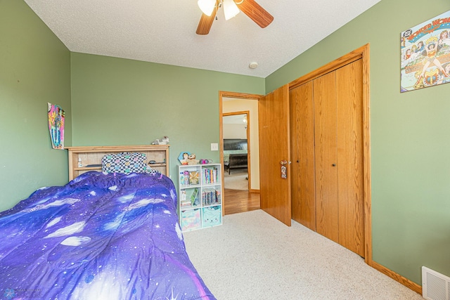 3730 Taylor St S, Fargo, ND 58104 - bedroom with carpet floors, a closet, and a ceiling fan
