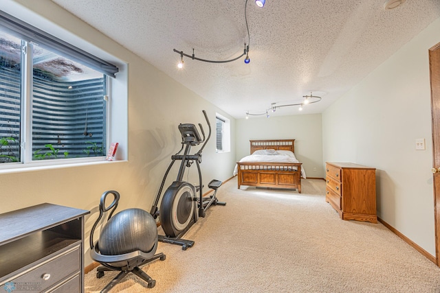 3730 Taylor St S, Fargo, ND 58104 - carpeted bedroom with rail lighting and a textured ceiling