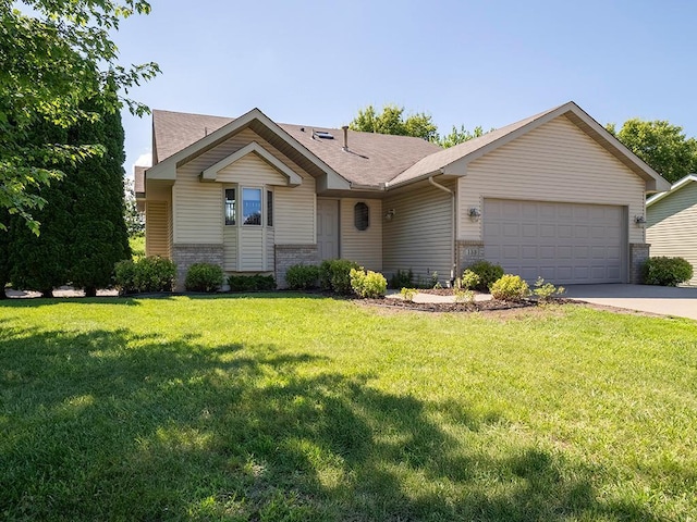 133 Summerfield Ct, Waverly, MN 55390 - view of front of property featuring brick siding, a garage, concrete driveway, and a front lawn