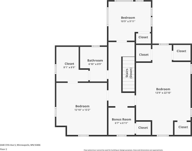 2440 37th Ave S, Minneapolis, MN 55406 - view of property floor plan