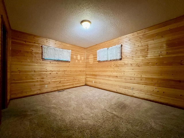 1002 6th Ave N, Wheaton, MN 56296 - carpeted empty room featuring wood walls and a textured ceiling