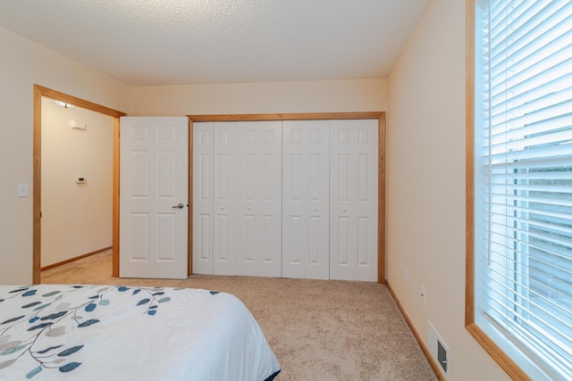 625 Wesley Commons Dr Unit 36, Golden Valley, MN 55427 - bedroom with light carpet, multiple windows, a closet, and a textured ceiling