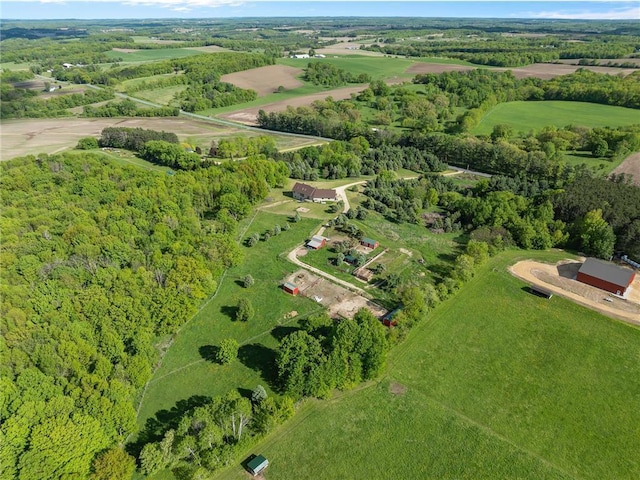2832 130th Ave, Glenwood City, WI 54013 - aerial overview of property's location with a heavily wooded area