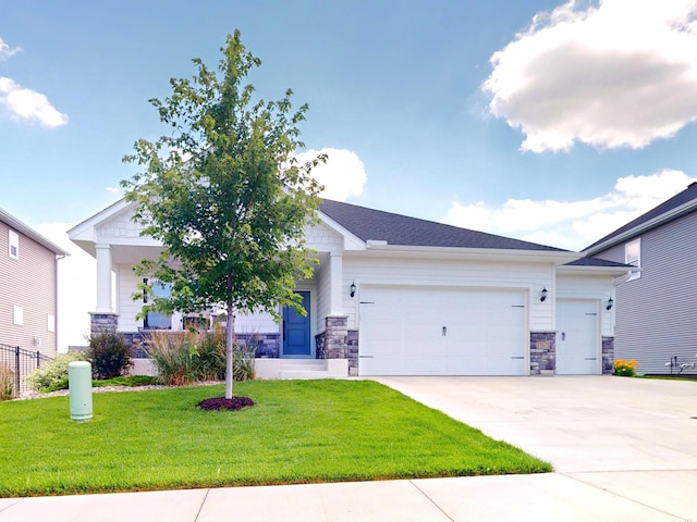 15613 116th Ave N, Dayton, MN 55369 - craftsman inspired home featuring stone siding, a garage, and driveway