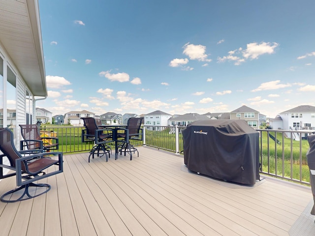 15613 116th Ave N, Dayton, MN 55369 - wooden deck with a residential view, area for grilling, and a yard