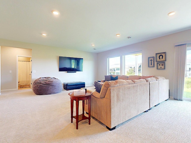 15613 116th Ave N, Dayton, MN 55369 - living room featuring light colored carpet and recessed lighting