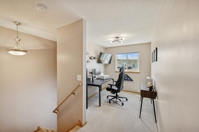 2840 Brewers Ln, Stillwater, MN 55082 - home office featuring light carpet and a textured ceiling