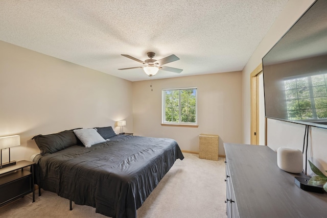 2840 Brewers Ln, Stillwater, MN 55082 - bedroom with light colored carpet, a ceiling fan, and a textured ceiling