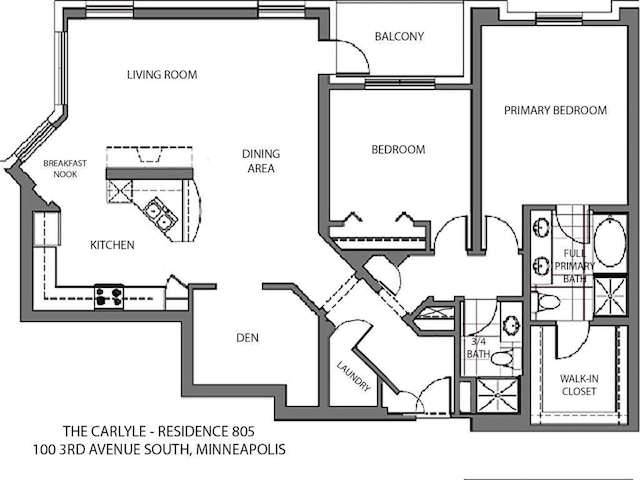 100 3rd Ave S Unit 805, Minneapolis, MN 55401 - view of home floor plan