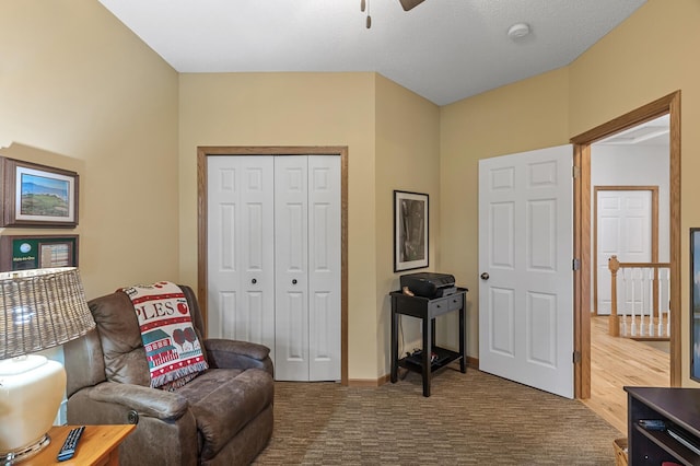 6511 98th Ln N, Brooklyn Park, MN 55445 - living area featuring ceiling fan and carpet floors