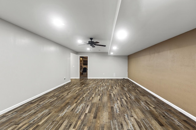 6511 98th Ln N, Brooklyn Park, MN 55445 - spare room with ceiling fan, dark wood-style floors, and recessed lighting