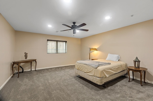 6511 98th Ln N, Brooklyn Park, MN 55445 - carpeted bedroom featuring a ceiling fan and recessed lighting