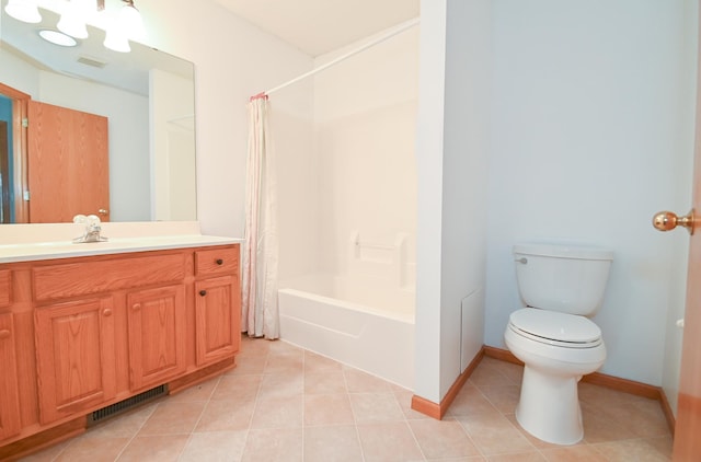 11812 37th St NE, Saint Michael, MN 55376 - full bathroom with vanity, shower / tub combo with curtain, and tile patterned flooring