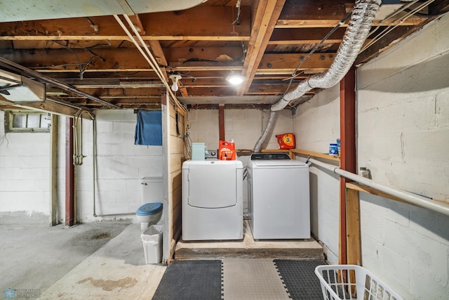 1636 2nd Ave S, Fargo, ND 58103 - unfinished basement with separate washer and dryer and concrete block wall