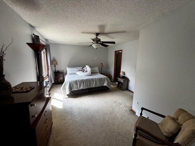 6314 112th Pl N, Champlin, MN 55316 - carpeted bedroom with a textured ceiling and ceiling fan