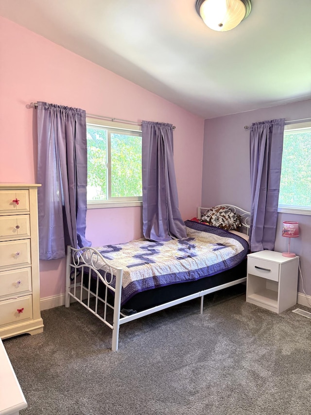 19421 708th Ave, Dassel, MN 55325 - carpeted bedroom with lofted ceiling and baseboards