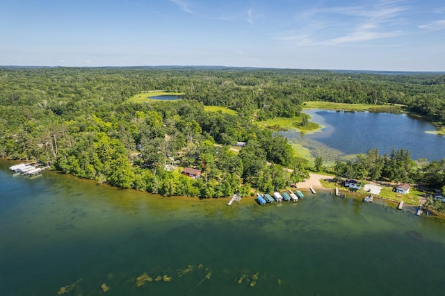 23546 Warbler Way Unit C7, Detroit Lakes, MN 56501 - aerial view of property and surrounding area featuring a forest and a nearby body of water