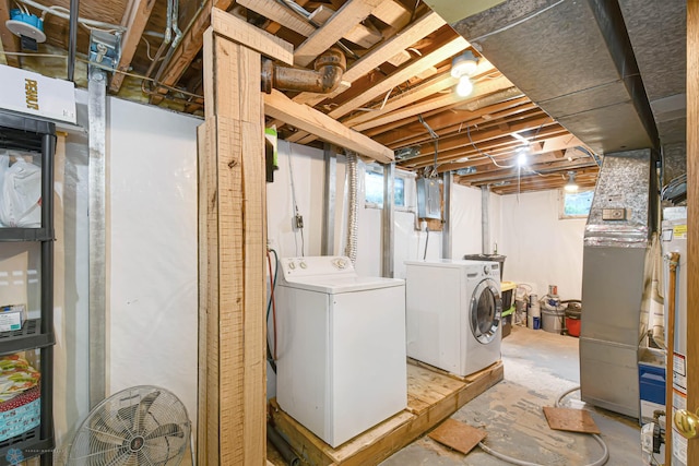 219 10th Ave E, Fargo, ND 58078 - below grade area with independent washer and dryer, electric panel, and heating unit
