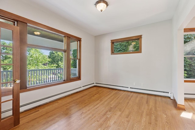 704-706 Holly Ave, Saint Paul, MN 55104 - spare room with wood finished floors and baseboard heating
