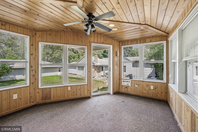 3308 Chippewa Rd, Minnetonka, MN 55305 - unfurnished sunroom featuring ceiling fan and vaulted ceiling