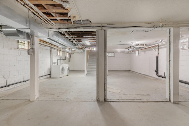4340 Oakland Ave, Minneapolis, MN 55407 - basement featuring washer and clothes dryer and stairway
