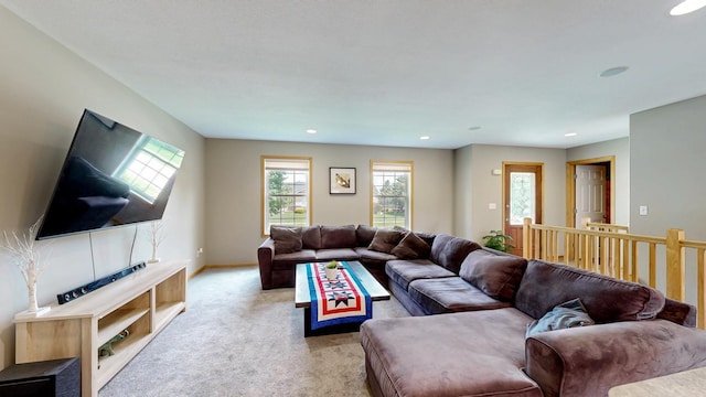 1404 8th St NW, Kasson, MN 55944 - living room with light colored carpet and recessed lighting