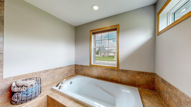 1404 8th St NW, Kasson, MN 55944 - bathroom featuring healthy amount of natural light, a garden tub, and recessed lighting