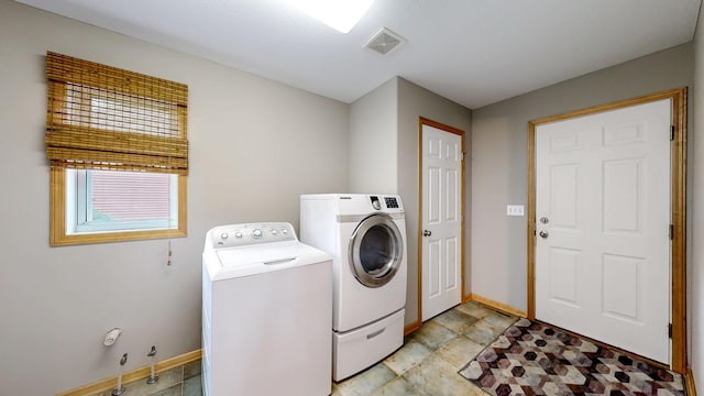 1404 8th St NW, Kasson, MN 55944 - laundry room featuring washing machine and clothes dryer and baseboards