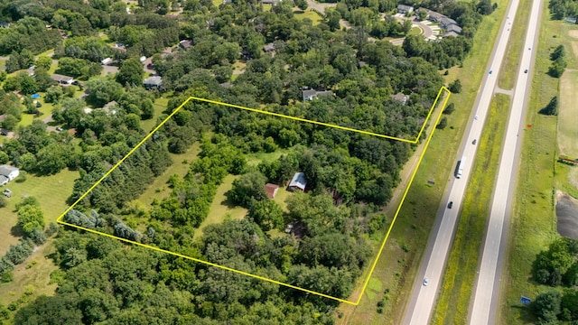 39665 8th Ave, North Branch, MN 55056 - aerial overview of property's location with a highway and property boundaries highlighted