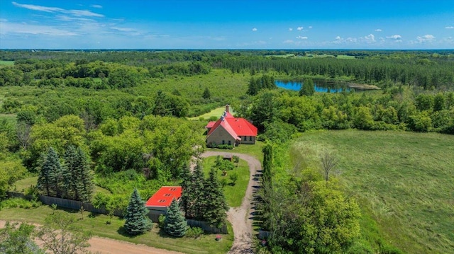 8825 Greeley Loop, Royalton Twp, MN 55006 - view from above of property featuring a heavily wooded area and a large body of water