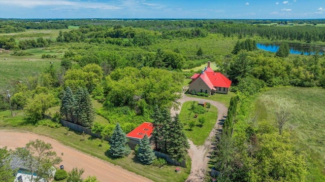 8825 Greeley Loop, Royalton Twp, MN 55006 - aerial view of property and surrounding area with a heavily wooded area and a large body of water