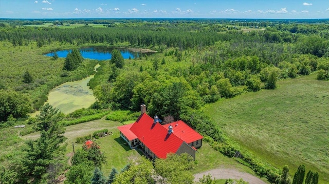 8825 Greeley Loop, Royalton Twp, MN 55006 - view from above of property with a large body of water and a heavily wooded area