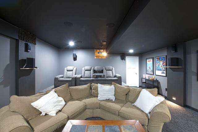 10199 330th St W, Northfield, MN 55057 - home theater featuring carpet flooring and recessed lighting