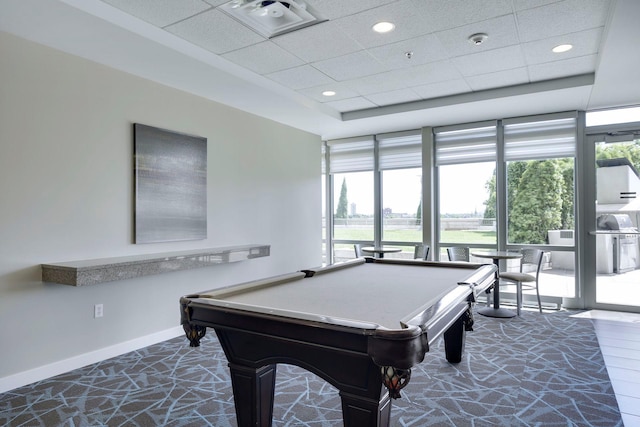 929 Portland Ave Unit 2510, Minneapolis, MN 55404 - playroom featuring a drop ceiling, pool table, and recessed lighting