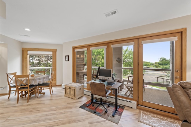 14575 Burma Ave W Unit 306, Rosemount, MN 55068 - home office featuring healthy amount of natural light, light wood-style flooring, recessed lighting, and a baseboard radiator