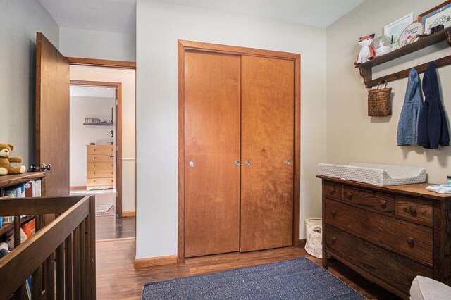 501 Central Ln, Luverne, MN 56156 - bedroom with wood finished floors and a closet