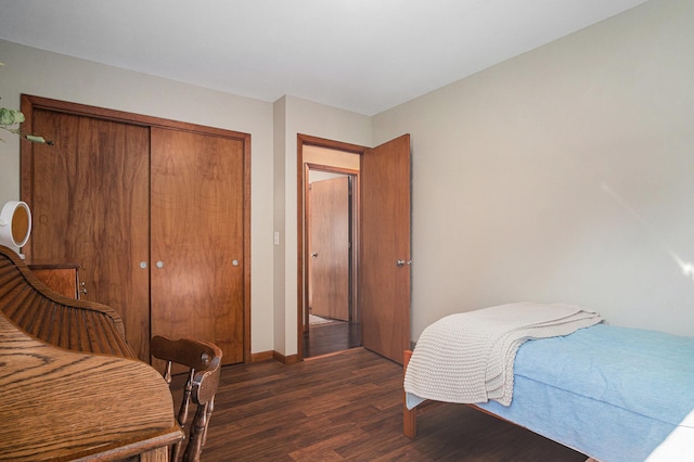 501 Central Ln, Luverne, MN 56156 - bedroom featuring dark wood finished floors and a closet