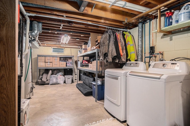 501 Central Ln, Luverne, MN 56156 - unfinished below grade area featuring washing machine and dryer
