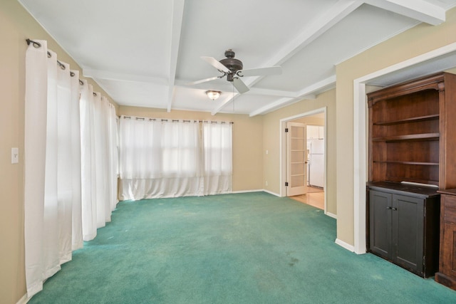 272 Butler Ave E, West Saint Paul, MN 55118 - unfurnished room with ceiling fan, carpet floors, and beam ceiling