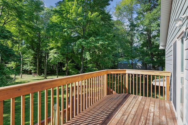 16059 Kettle River Blvd NE, Columbus, MN 55025 - deck featuring a lawn and view of scattered trees