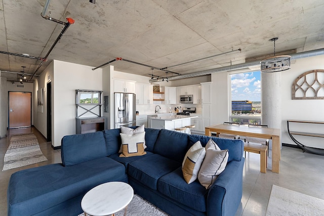 730 4th St Unit 601, Minneapolis, MN 55401 - living room featuring concrete floors