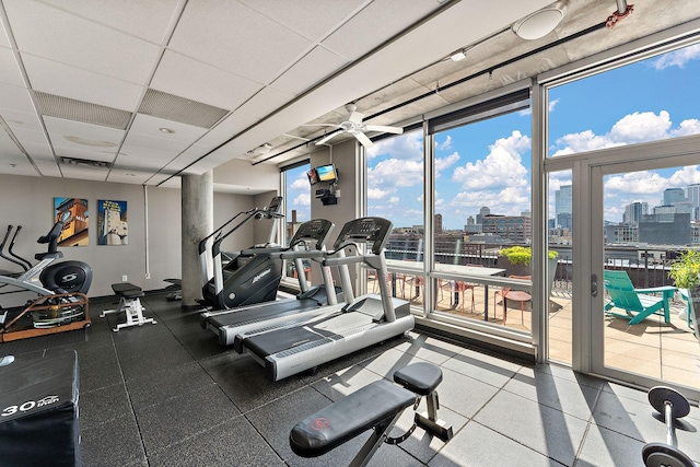 730 4th St Unit 601, Minneapolis, MN 55401 - exercise room featuring a ceiling fan