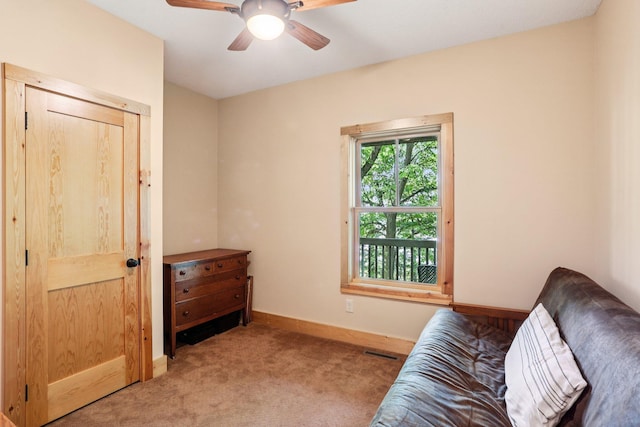 31338 Oasis Rd, Center City, MN 55012 - living area featuring light colored carpet and ceiling fan