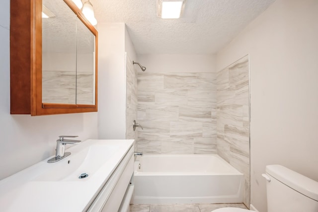 3624 15th Ave S, Minneapolis, MN 55407 - full bathroom featuring vanity, a textured ceiling, and bathing tub / shower combination